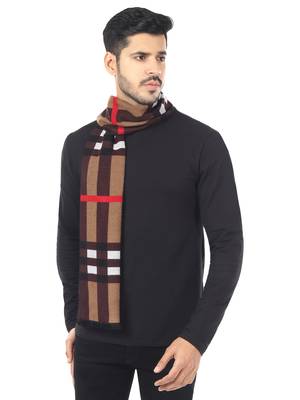 Woven Reversible Printed Men's Wool & Acrylic Muffler Warm Cashmere Wrap Shawl 2