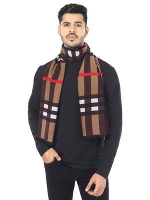 Woven Reversible Printed Men's Wool & Acrylic Muffler Warm Cashmere Wrap Shawl 3