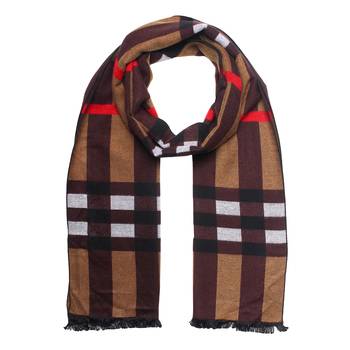 Woven Reversible Printed Men's Wool & Acrylic Muffler Warm Cashmere Wrap Shawl 5