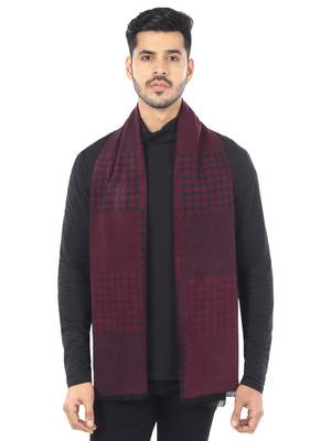 Woven Reversible Printed Men's Wool & Acrylic Muffler Warm Cashmere Wrap Shawl 1
