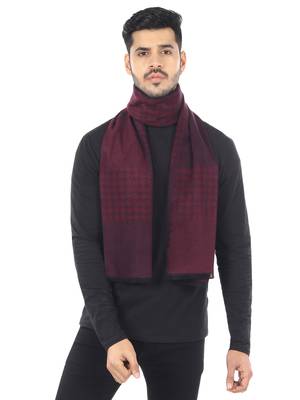 Woven Reversible Printed Men's Wool & Acrylic Muffler Warm Cashmere Wrap Shawl 2
