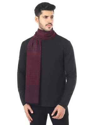 Woven Reversible Printed Men's Wool & Acrylic Muffler Warm Cashmere Wrap Shawl 3