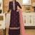 Dark-wine embroidered crepe salwar