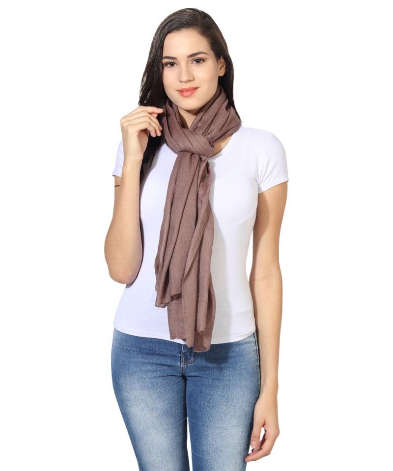 Sandy brown Super Fine Blended Ultra Soft & Warm Wool Silk Unisex Pashmina Shawl, Stole & Wrap with Hanger