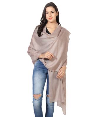 Dark Beige Super Fine Blended Ultra Soft & Warm Wool Silk Unisex Pashmina Shawl, Stole & Wrap with Hanger 1