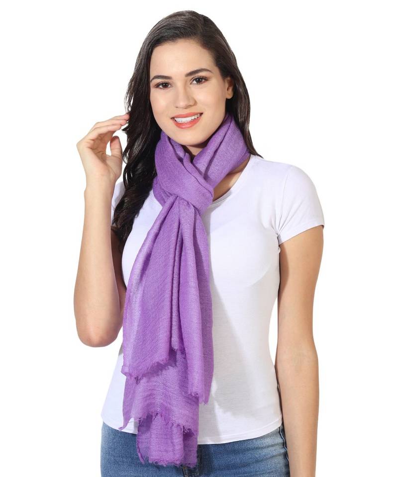 Mouve Super Fine Blended Ultra Soft & Warm Wool Silk Unisex Pashmina Shawl, Stole & Wrap with Hanger