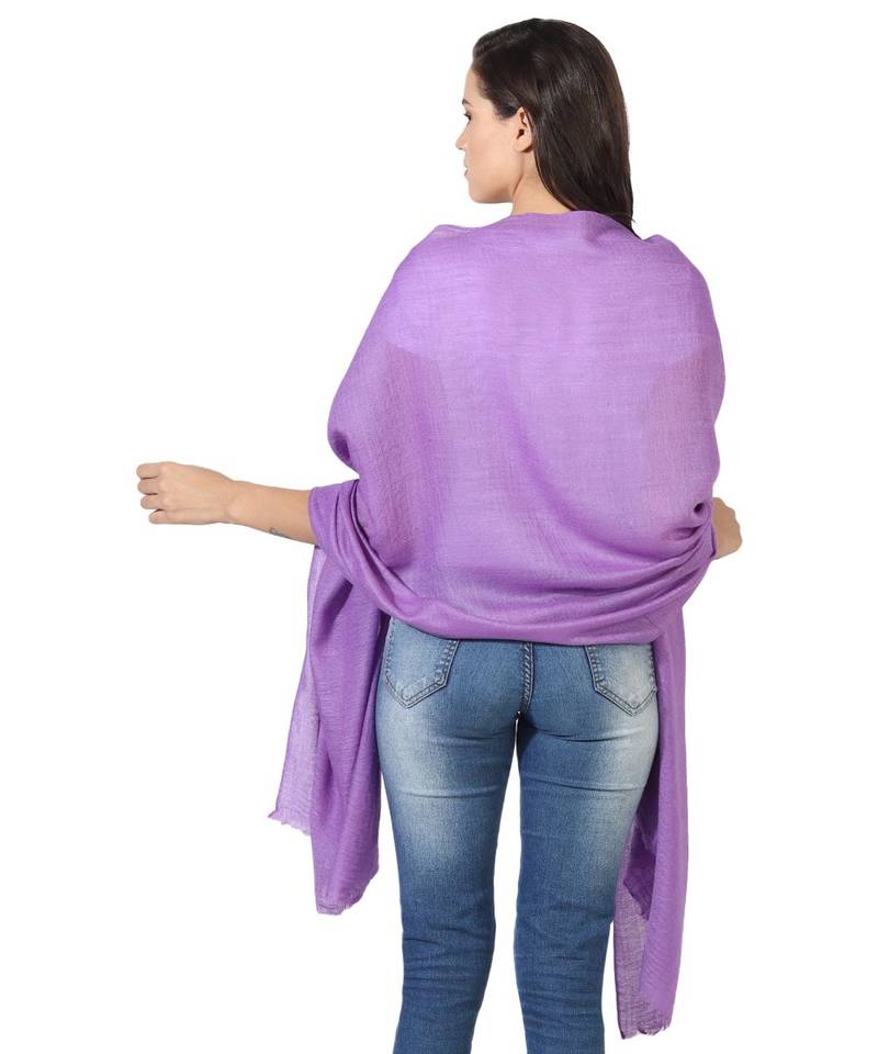 Mouve Super Fine Blended Ultra Soft & Warm Wool Silk Unisex Pashmina Shawl, Stole & Wrap with Hanger