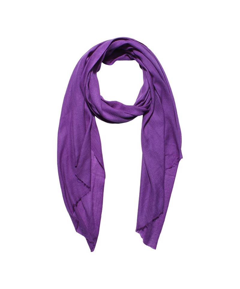 Purple Super Fine Blended Ultra Soft & Warm Wool Silk Unisex Pashmina Shawl, Stole & Wrap with Hanger