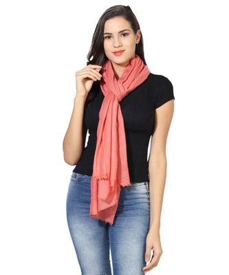 Peach Super Fine Blended Ultra Soft & Warm Wool Silk Unisex Pashmina Shawl, Stole & Wrap with Hanger 2