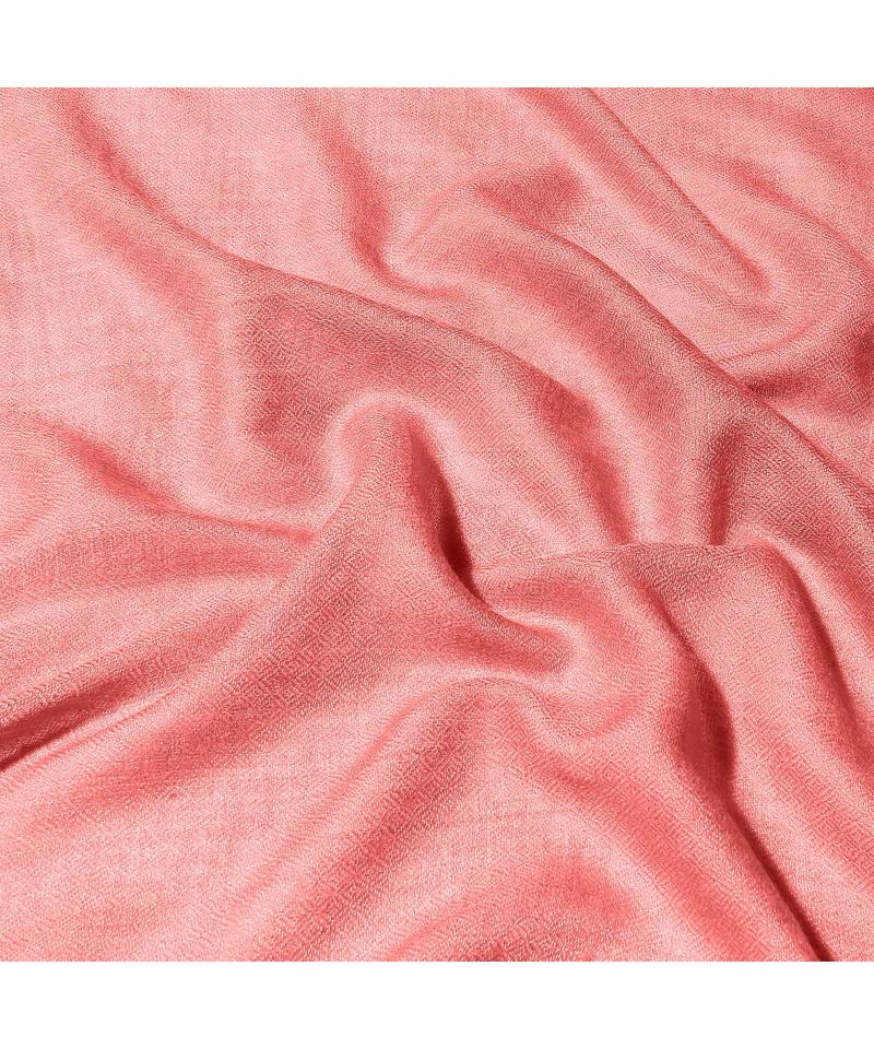 Peach Super Fine Blended Ultra Soft & Warm Wool Silk Unisex Pashmina Shawl, Stole & Wrap with Hanger