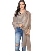 Tan Super Fine Blended Ultra Soft & Warm Wool Silk Unisex Pashmina Shawl, Stole & Wrap with Hanger