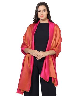 Pink & Orange Super Fine Soft Women's Mudal Reversible Scarf, Stole & Wrap with Hanger 1