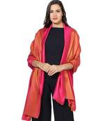 Pink & Orange Super Fine Soft Women's Mudal Reversible Scarf, Stole & Wrap with Hanger