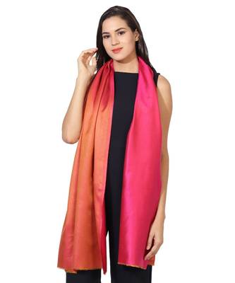 Pink & Orange Super Fine Soft Women's Mudal Reversible Scarf, Stole & Wrap with Hanger 2