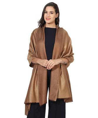 Beige & Brown  Super Fine Soft Women's Mudal Reversible Scarf, Stole & Wrap with Hanger 1