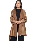 Beige & Brown  Super Fine Soft Women's Mudal Reversible Scarf, Stole & Wrap with Hanger