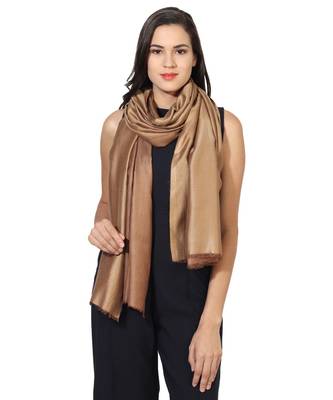 Beige & Brown  Super Fine Soft Women's Mudal Reversible Scarf, Stole & Wrap with Hanger 2