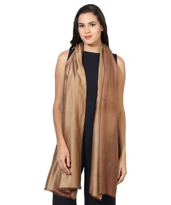 Beige & Brown  Super Fine Soft Women's Mudal Reversible Scarf, Stole & Wrap with Hanger 3