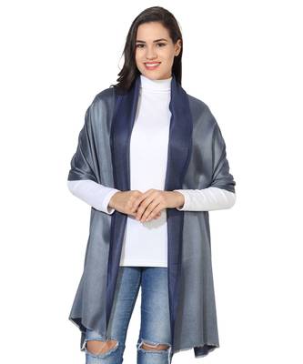 Dark Blue & Grey  Super Fine Soft Women's Mudal Reversible Scarf, Stole & Wrap with Hanger 1