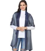 Dark Blue & Grey  Super Fine Soft Women's Mudal Reversible Scarf, Stole & Wrap with Hanger
