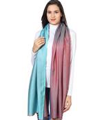 Turquoise & Red  Super Fine Soft Women's Mudal Reversible Scarf, Stole & Wrap with Hanger