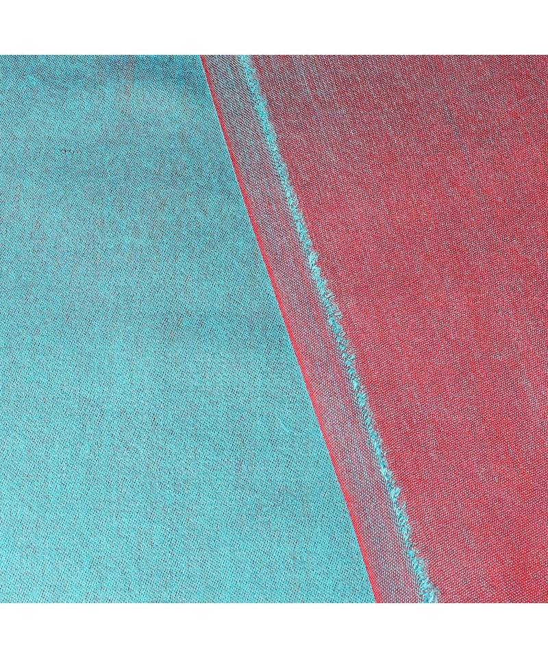 Turquoise & Red  Super Fine Soft Women's Mudal Reversible Scarf, Stole & Wrap with Hanger
