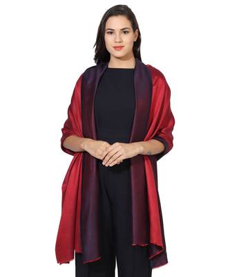 Maroon & Red  Super Fine Soft Women's Mudal Reversible Scarf, Stole & Wrap with Hanger 1