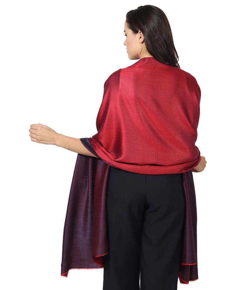 Maroon & Red  Super Fine Soft Women's Mudal Reversible Scarf, Stole & Wrap with Hanger