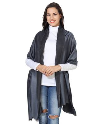 Grey & Black  Super Fine Soft Women's Mudal Reversible Scarf, Stole & Wrap with Hanger 1