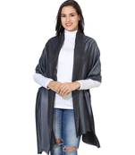 Grey & Black  Super Fine Soft Women's Mudal Reversible Scarf, Stole & Wrap with Hanger