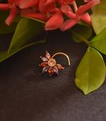 Designer Stone Studded Premium Gold Plated diamond nose-ring or Nose Pin