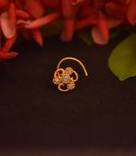 Designer Stone Studded Premium Gold Plated diamond nose-ring or Nose Pin