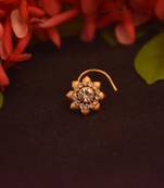 Designer Stone Studded Premium Gold Plated diamond nose-ring or Nose Pin