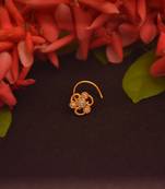 Designer Stone Studded Premium Gold Plated diamond nose-ring or Nose Pin