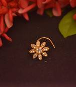 Designer Stone Studded Premium Gold Plated diamond nose-ring or Nose Pin