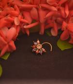 Designer Stone Studded Premium Gold Plated diamond nose-ring or Nose Pin