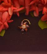 Designer Stone Studded Premium Gold Plated diamond nose-ring or Nose Pin