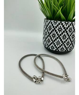 Set Of 2 Oxidised Silver-Plated German Silver Anklets 1