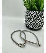 Set Of 2 Oxidised Silver-Plated German Silver Anklets