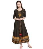 Olive Green Designer Kurta with Jacket For Women