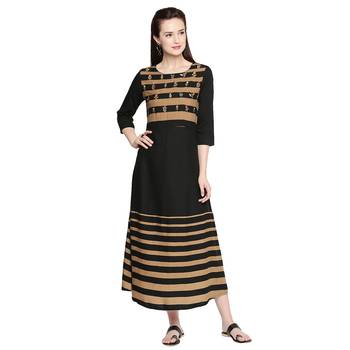 Black Black Embroidered Gown For Women 1