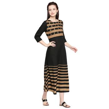Black Black Embroidered Gown For Women 2