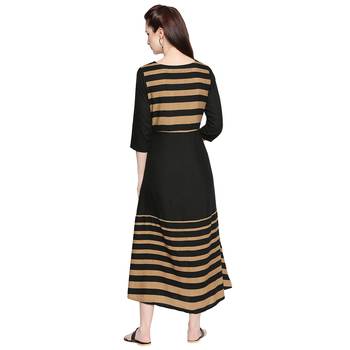 Black Black Embroidered Gown For Women 3