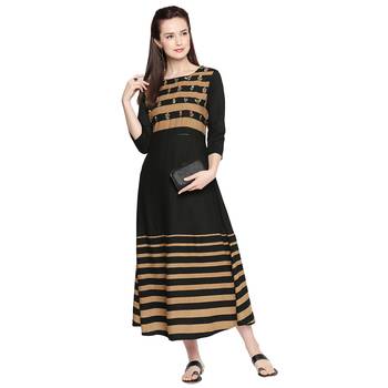 Black Black Embroidered Gown For Women 4