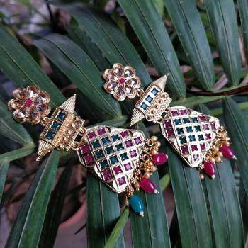 Multicolour Stone Antique Earring 1