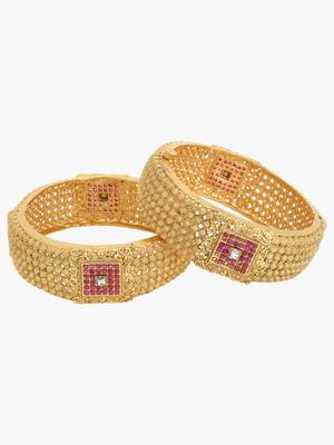 Gold Red Studs Bangles 1