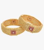 Gold Red Studs Bangles