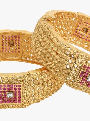 Gold Red Studs Bangles 2