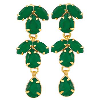 Green crystal earrings 1