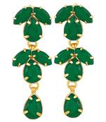 Green crystal earrings